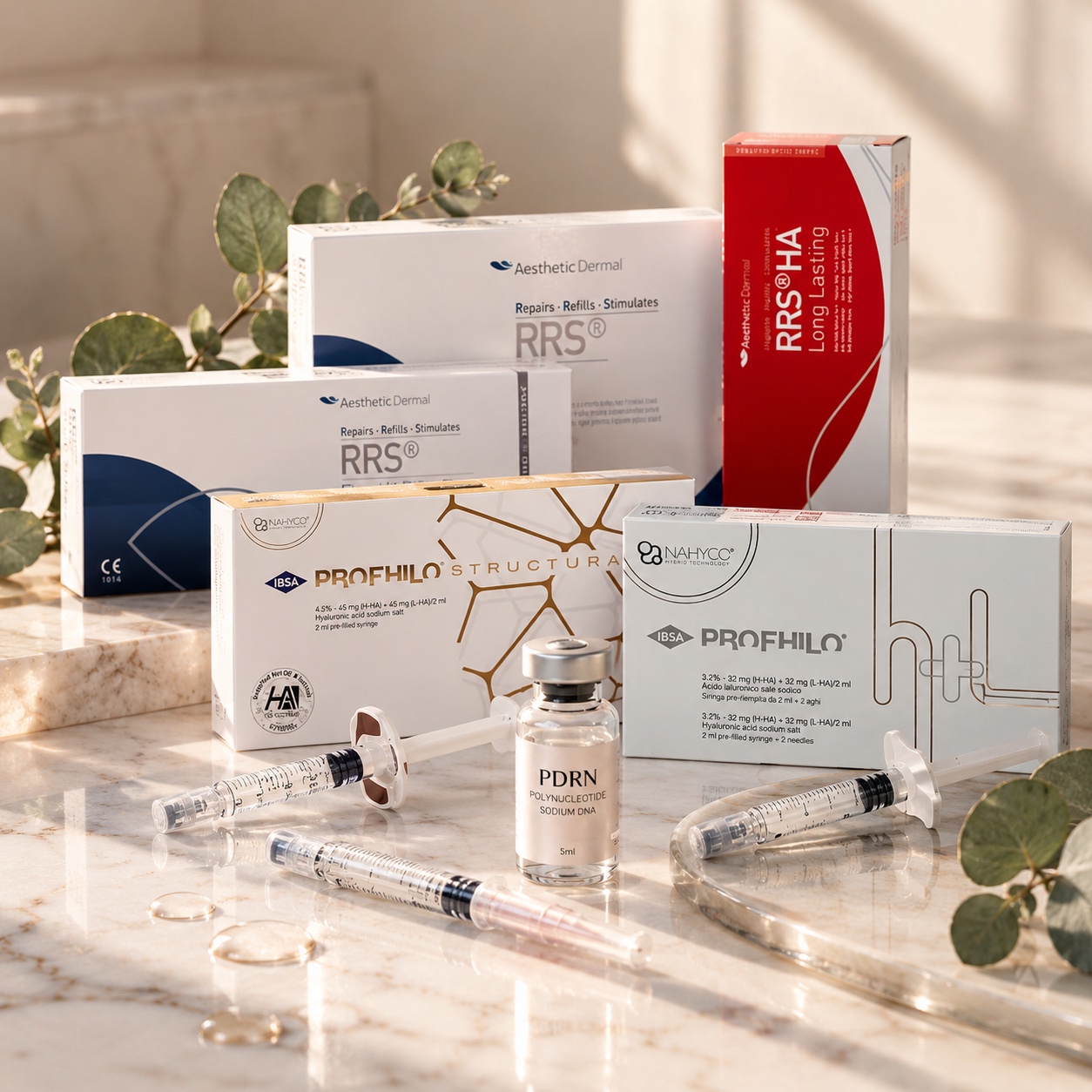 Skin boosters proposés à Meclinic : RRS (Spanish Glow), Profhilo et PDRN